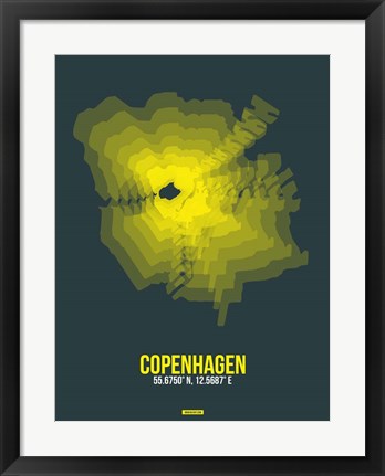 Framed Copenhagen Radiant Map 1 Print