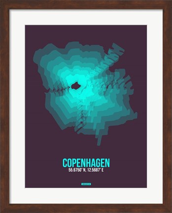 Framed Copenhagen Radiant Map 2 Print