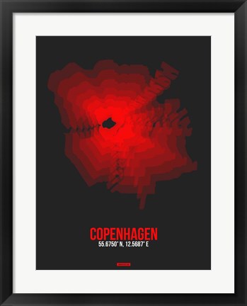 Framed Copenhagen Radiant Map 3 Print