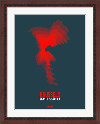 Framed Brussels Radiant Map 2 Print