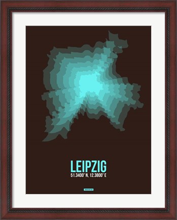 Framed Leipzig Radiant Map 2 Print