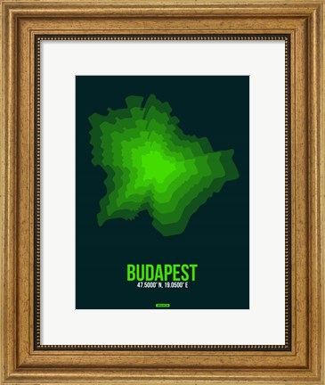 Framed Budapest Radiant Map 2 Print