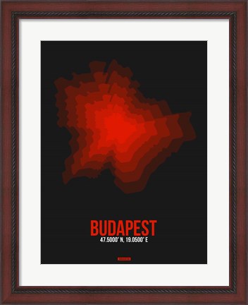 Framed Budapest Radiant Map 3 Print
