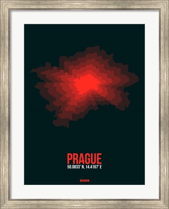 Framed Prague Radiant Map 3 Print