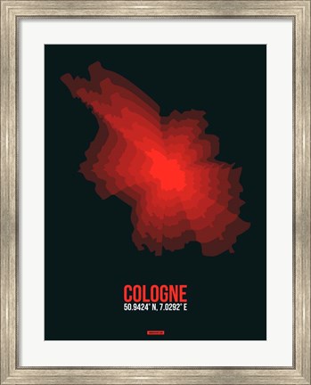 Framed Cologne Radiant Map 1 Print