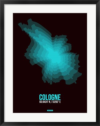 Framed Cologne Radiant Map 2 Print