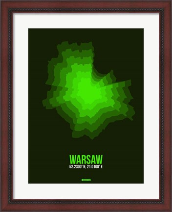 Framed Warsaw Radiant Map 2 Print