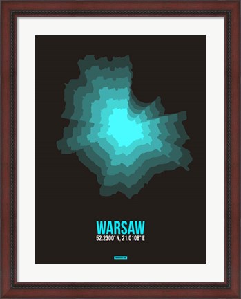 Framed Warsaw Radiant Map 3 Print