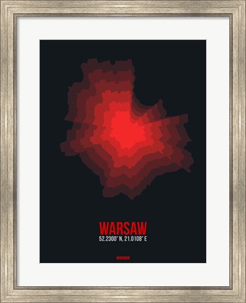 Framed Warsaw Radiant Map 4 Print
