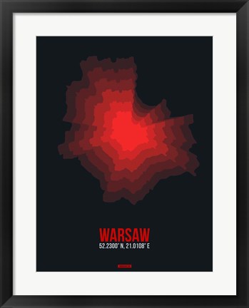 Framed Warsaw Radiant Map 4 Print