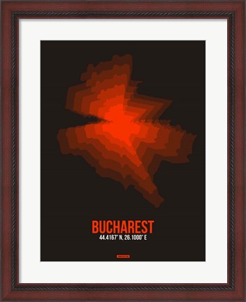 Framed Bucharest Radiant Map 1 Print