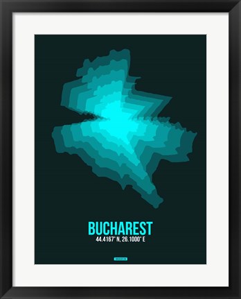 Framed Bucharest Radiant Map 3 Print