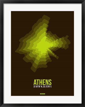 Framed Athens Radiant Map 1 Print