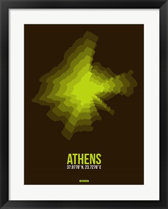 Framed Athens Radiant Map 1 Print