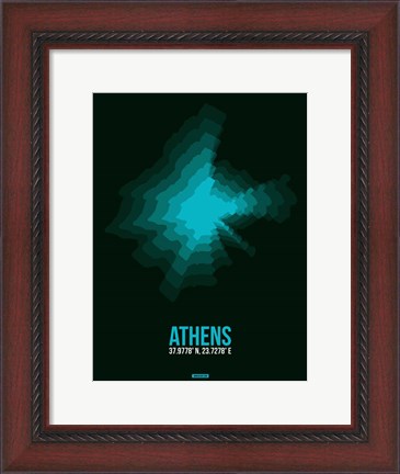 Framed Athens Radiant Map 2 Print