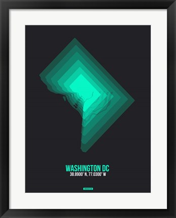 Framed Washington DC Radiant Map 3 Print