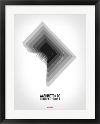 Framed Washington DC Radiant Map 5 Print