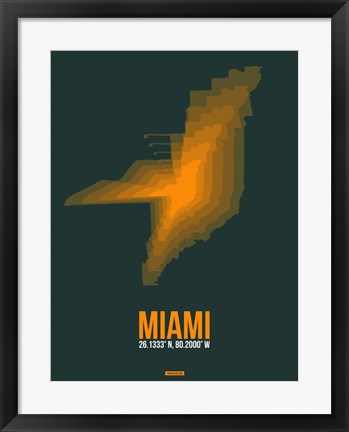 Framed Miami Radiant Map 4 Print