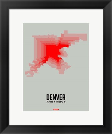 Framed Denver Radiant Map 1 Print