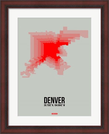 Framed Denver Radiant Map 1 Print