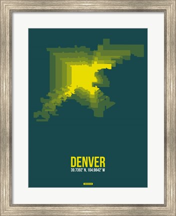 Framed Denver Radiant Map 3 Print