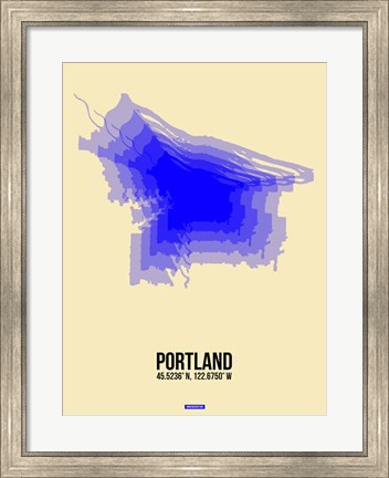 Framed Portland Radiant Map 2 Print