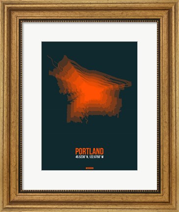 Framed Portland Radiant Map 3 Print