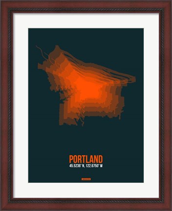 Framed Portland Radiant Map 3 Print