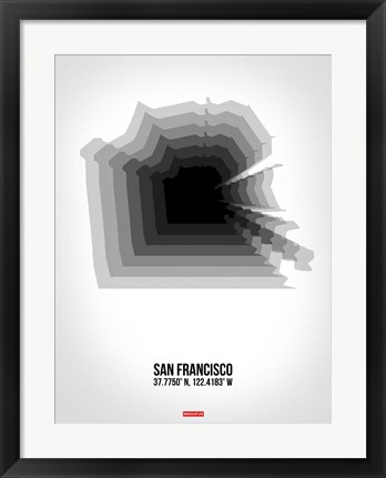 Framed San Francisco Radiant Map 4 Print
