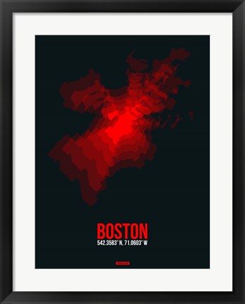 Framed Boston Radiant Map 1 Print