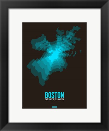Framed Boston Radiant Map 2 Print