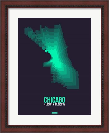 Framed Chicago Radiant Map 2 Print