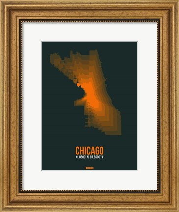 Framed Chicago Radiant Map 4 Print