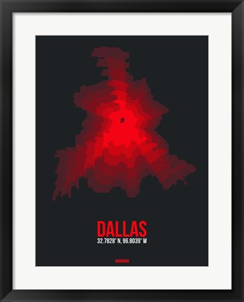 Framed Dallas Radiant Map 3 Print