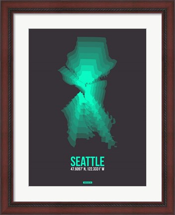 Framed Seattle Radiant Map 1 Print