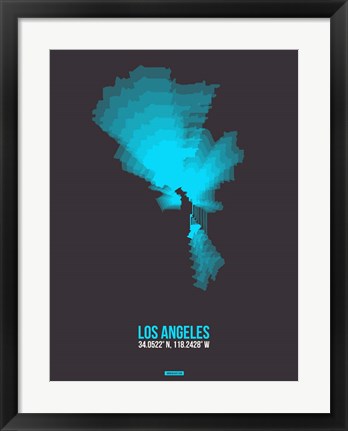 Framed Los Angeles Radiant Map 3 Print