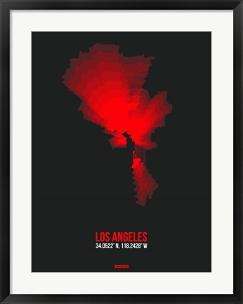 Framed Los Angeles Radiant Map 6 Print