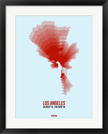 Framed Los Angeles Radiant Map 7 Print