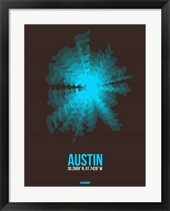 Framed Austin Radiant Map 1 Print