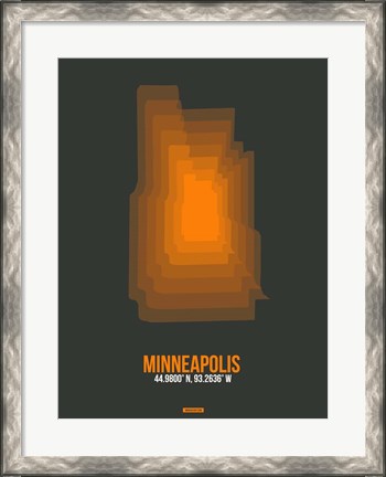 Framed Minneapolis Radiant Map 3 Print