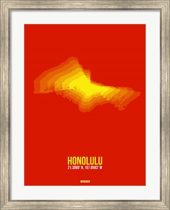 Framed Honolulu Radiant Map 4 Print