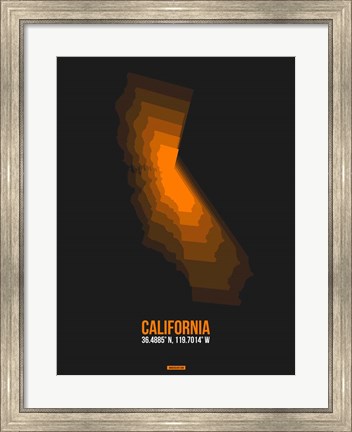 Framed California Radiant Map 2 Print