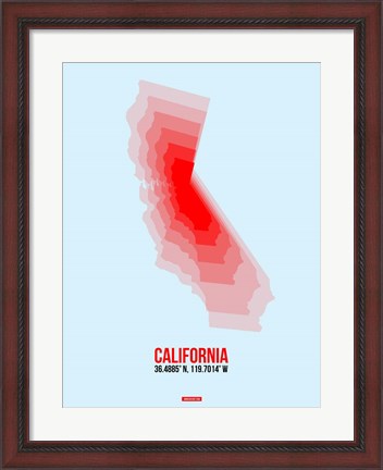 Framed California Radiant Map 4 Print