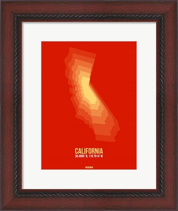Framed California Radiant Map 6 Print