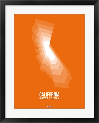 Framed California Radiant Map 7 Print