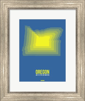 Framed Oregon Radiant Map 1 Print