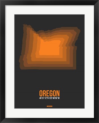 Framed Oregon Radiant Map 4 Print