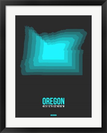 Framed Oregon Radiant Map 5 Print
