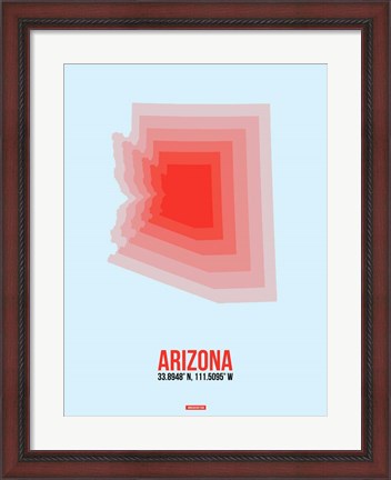 Framed Arizona Radiant Map 2A Print