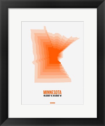 Framed Minnesota Radiant Map 1 Print